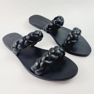 Sol Sana Vera Braided Leather Double Strap Sandal Slide EU Size 39 US Size 8 BN2
